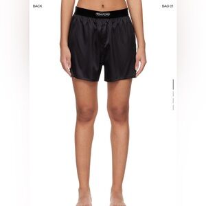 Tom Ford Midnight Black Satin Lounge Shorts